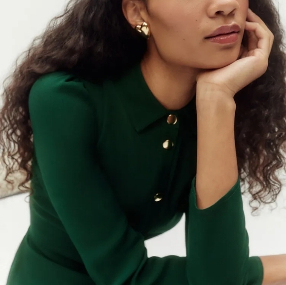 Reformation Hugh Dress in Forest size 6 NWT - Picture 5 of 14